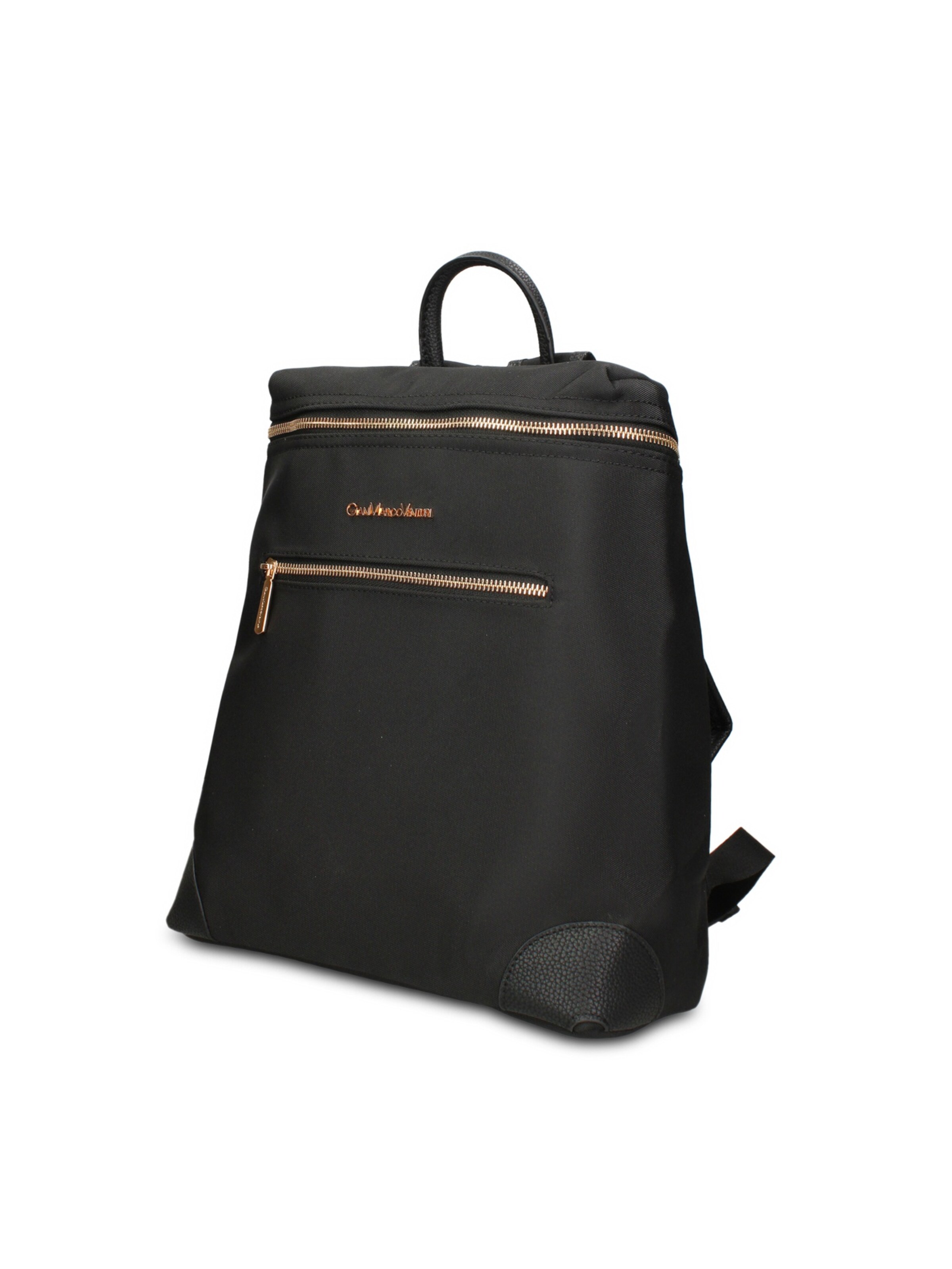 Zaino 'Zaino Vegan Leather Gianmarco Venturi - e con Zip' di GianMarco Venturi in nero: frontale