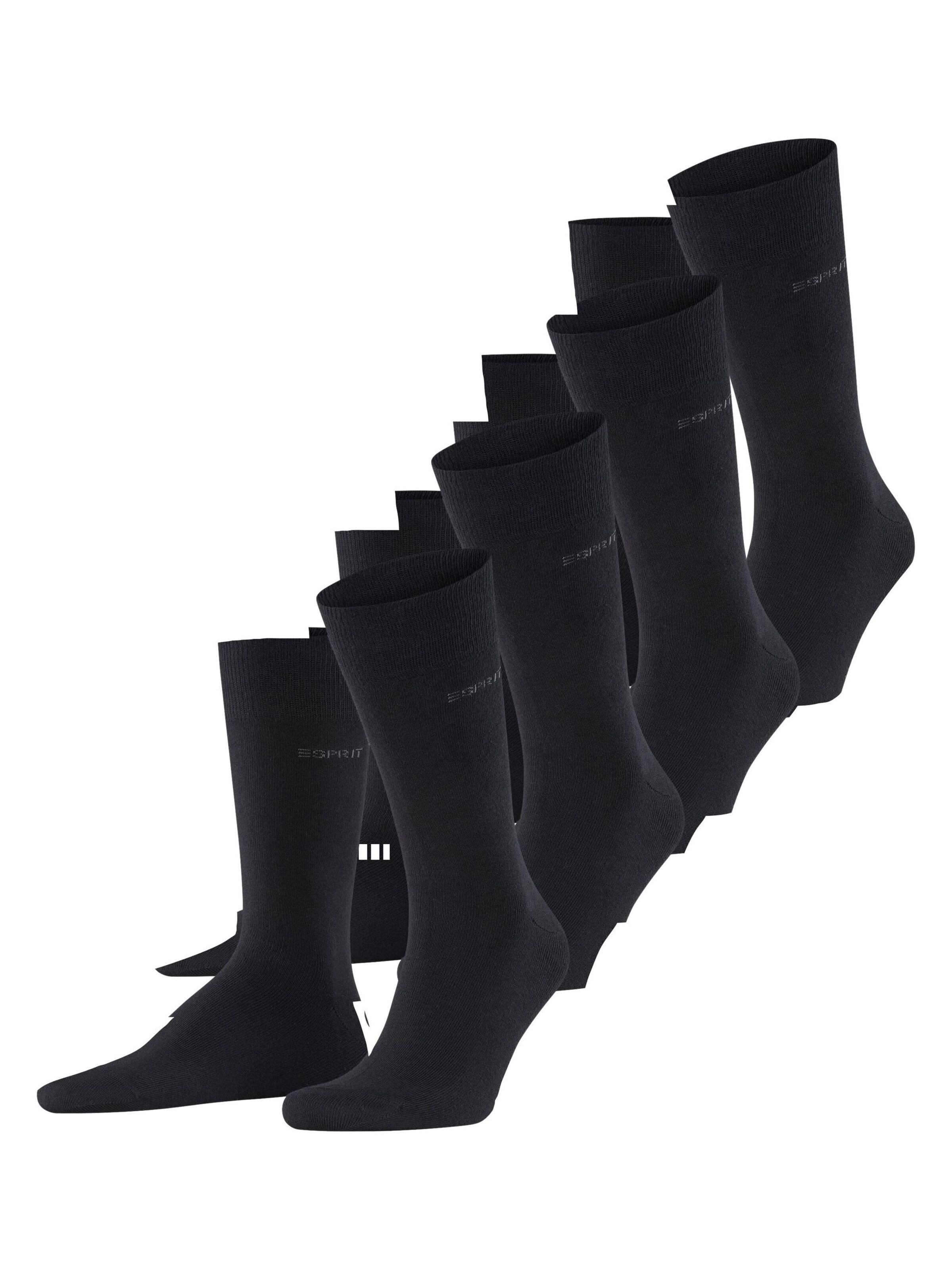 ESPRIT Socks 'Solid 4-Pack' in Black: front