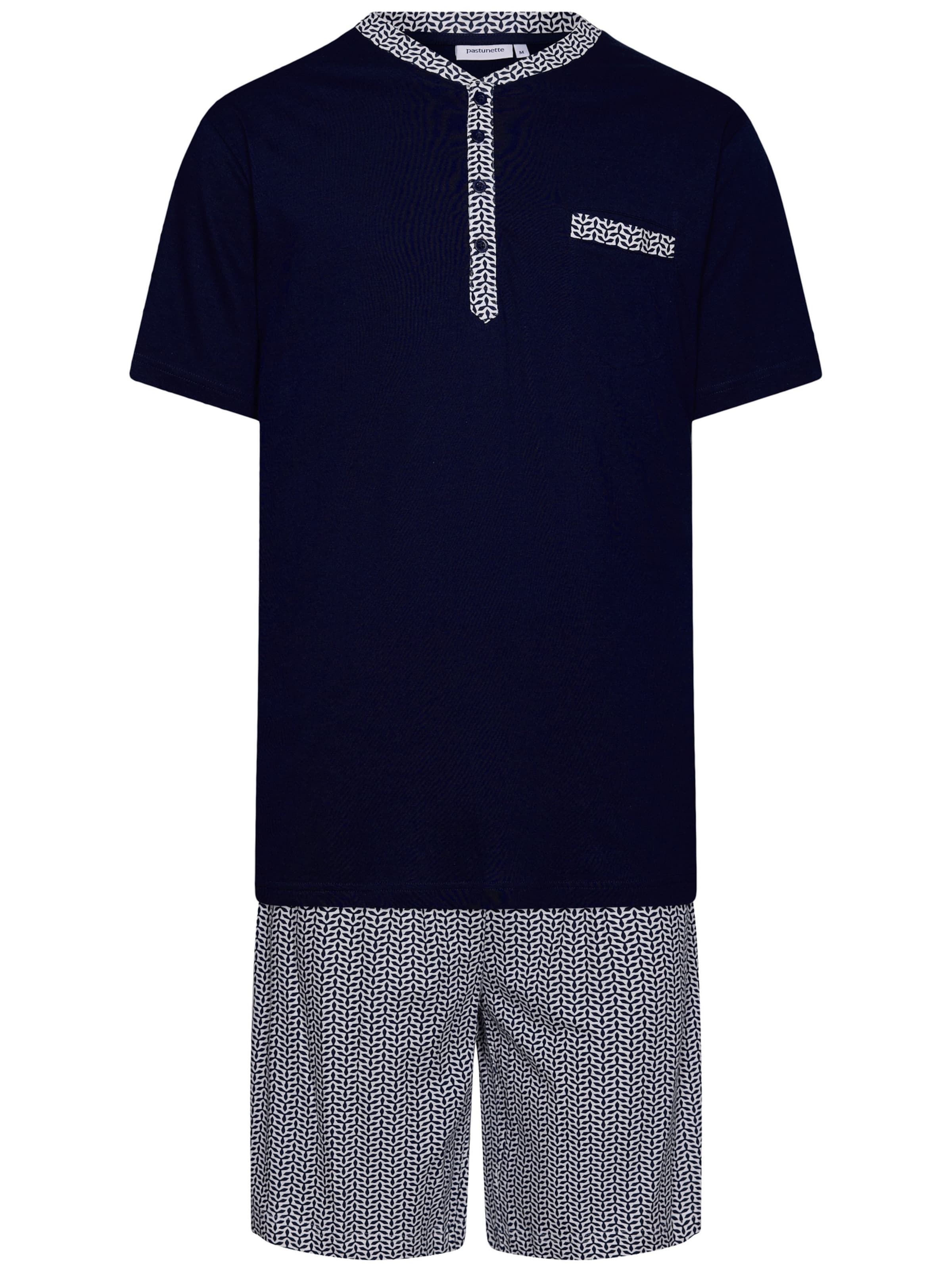 Pastunette Pyjama kort 'Shortama with buttons' in Blauw: voorkant