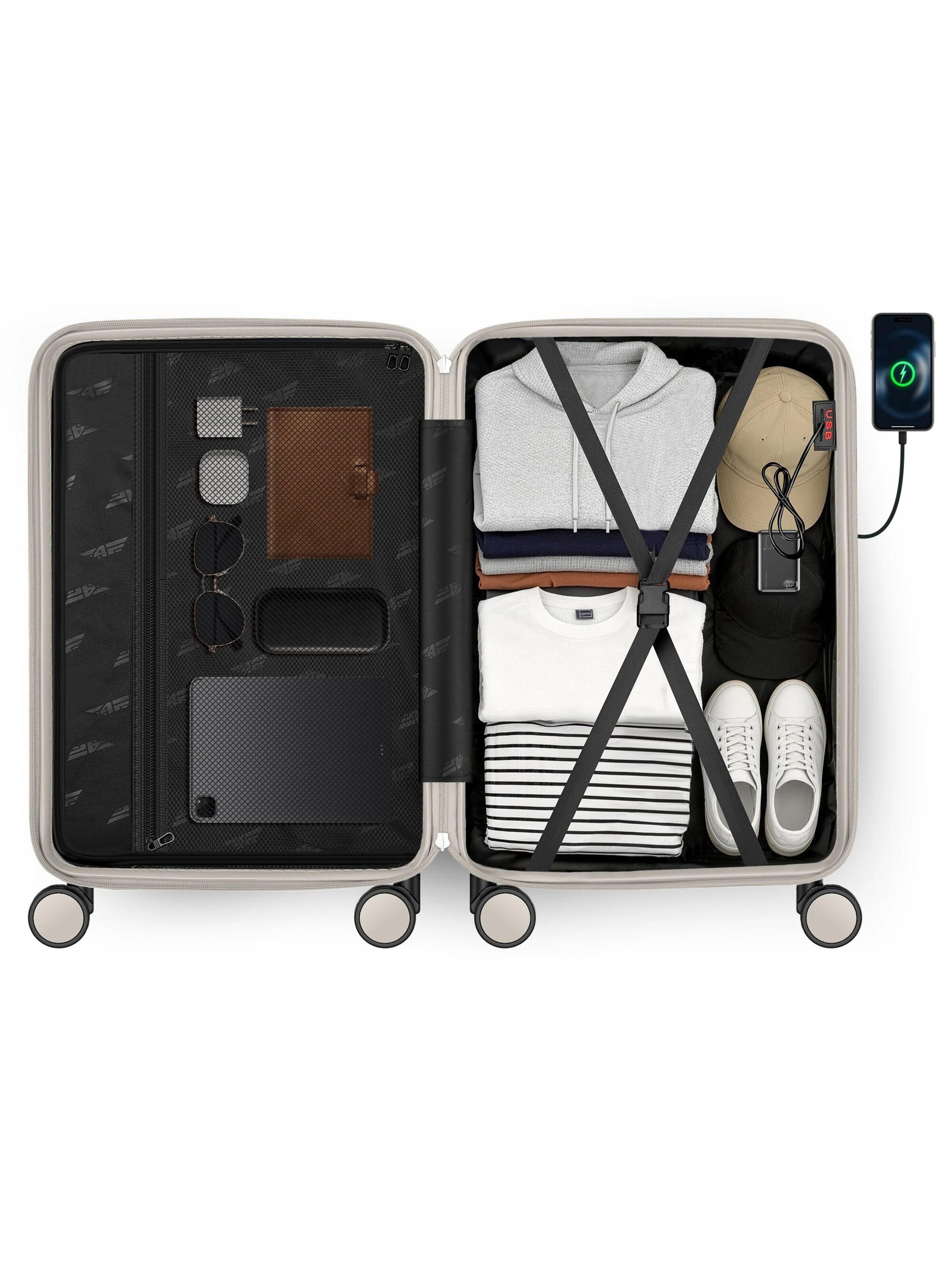 4FLY Suitcase Set in White