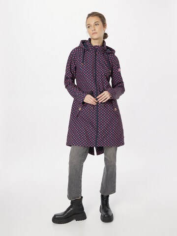 Blutsgeschwister Raincoat 'Swallowtail Promenade' in Blue: front