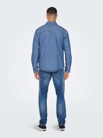 Only & Sons Comfort Fit Hemd 'Bane' in Blau