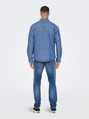 Only & Sons Comfort Fit Skjorte 'Bane' i blå