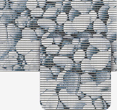 FRIEDOLA Badematten-Set in dunkelblau / grau / hellgrau / weiß, Produktansicht