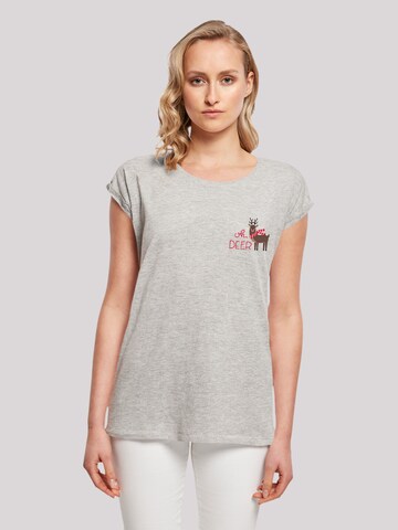 T-shirt 'Christmas Deer' F4NT4STIC en gris : devant