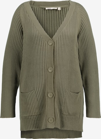 Ulla Popken Knit Cardigan in Green: front