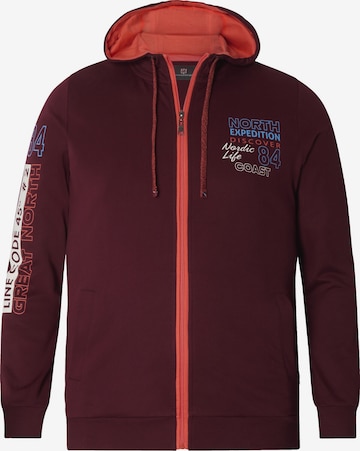 Jan Vanderstorm Sweatjacke 'Roderich' in Rot: Vorderseite
