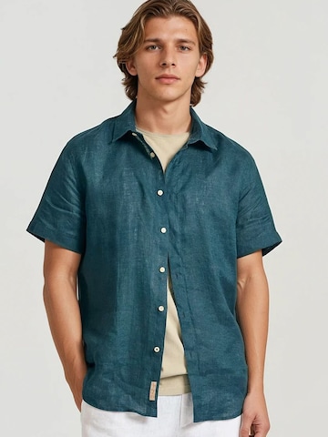 Funky Buddha Regular fit Overhemd in Blauw