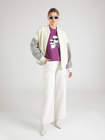 Karl Lagerfeld Sweatshirt 'Ikonik 2.0' i lila