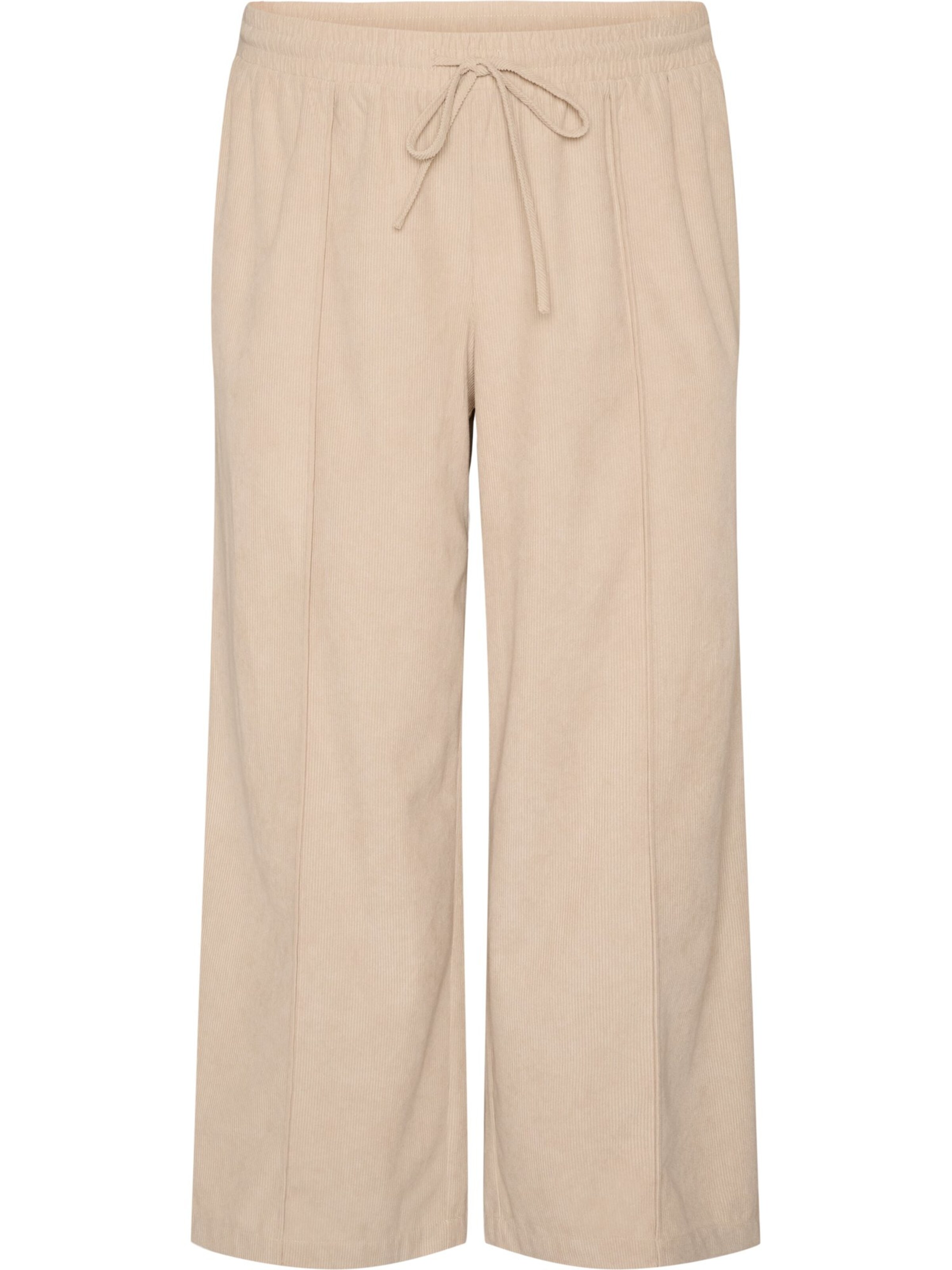 Zizzi Loosefit Hose 'FLELISA' in Beige: Vorderseite