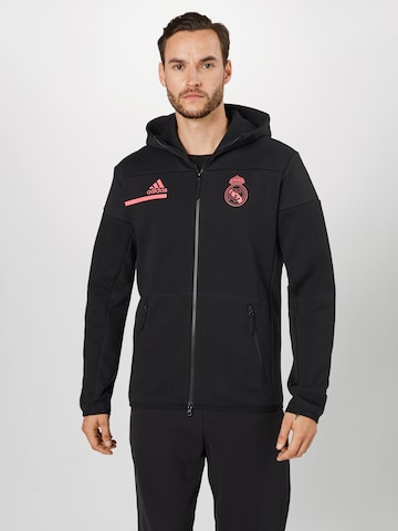 ADIDAS SPORTSWEAR Sportsweatjacke 'Real Madrid Anthem' in Schwarz: predná strana