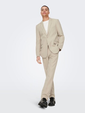 Coupe slim Pantalon à plis Only & Sons en beige