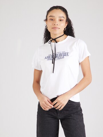 T-shirt Abercrombie & Fitch en blanc : devant