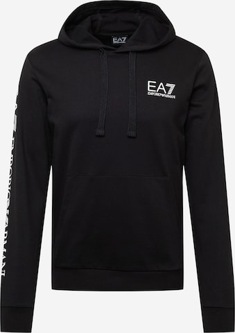 Felpa di EA7 Emporio Armani in nero: frontale