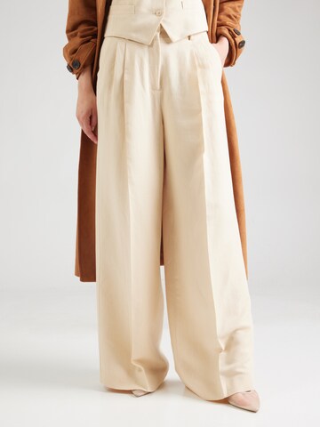 Wide leg Pantaloni con pieghe 'VELIERO' di Weekend Max Mara in beige: frontale