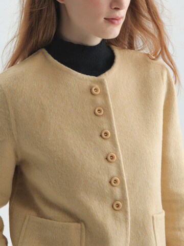 TorWeit Knit Cardigan 'Wool-Blend Coat Short' in Beige