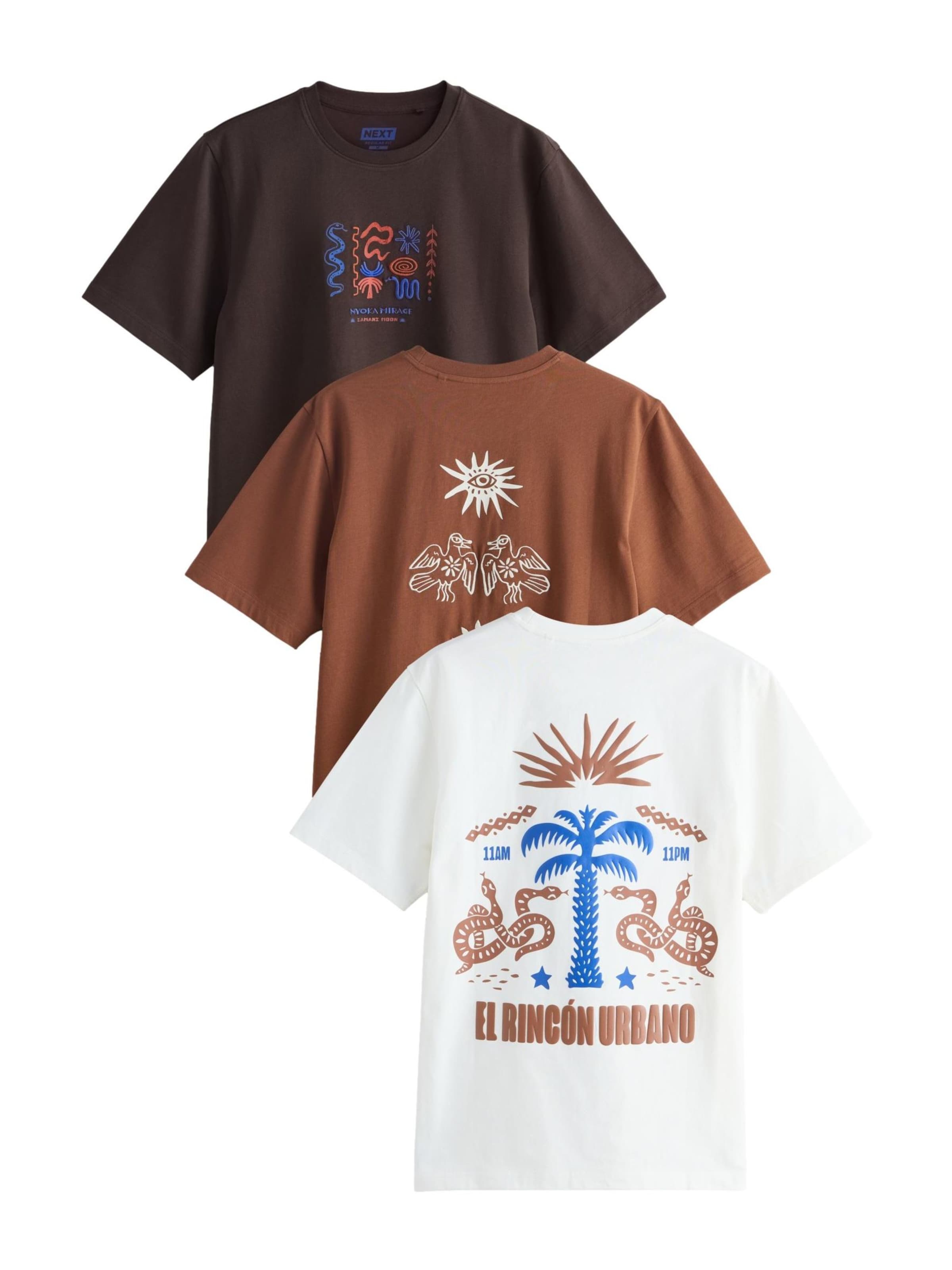 T-Shirt Next en marron : devant