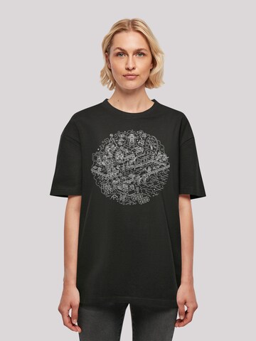 T-shirt 'Star Wars Christmas Death Star' F4NT4STIC en noir : devant