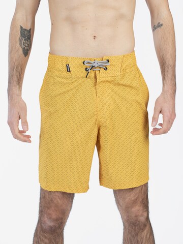 Spyder Athletic Swim Trunks in Yellow: front