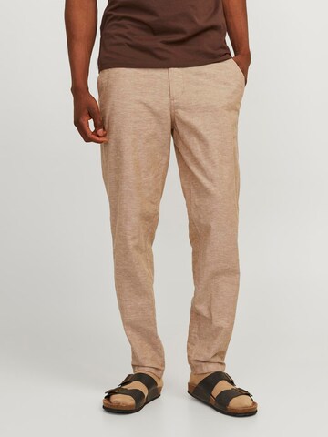 Effilé Pantalon chino 'JPSTAce JJSummer' JACK & JONES en marron : devant