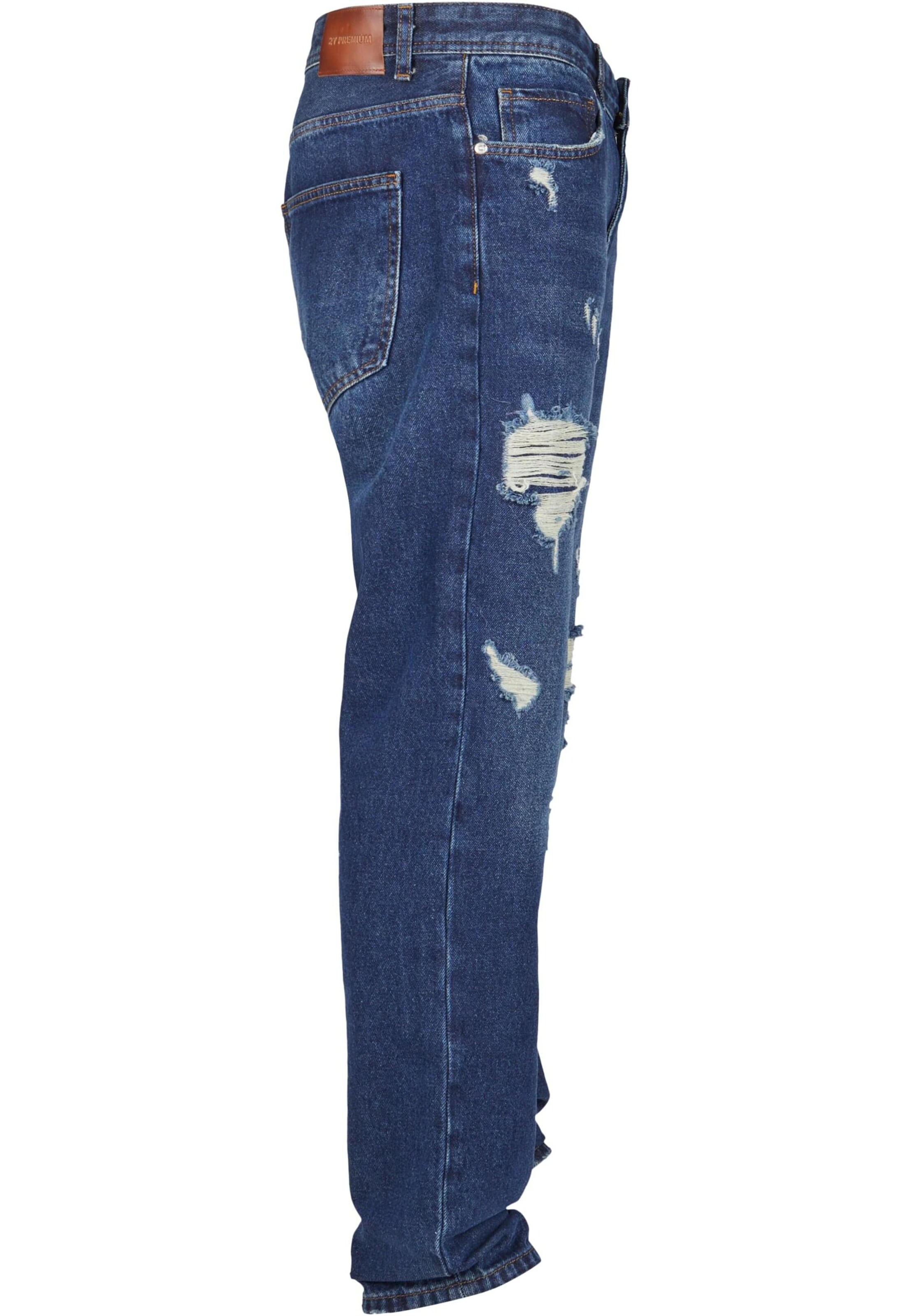 2Y Premium Tapered Jeans in Blauw