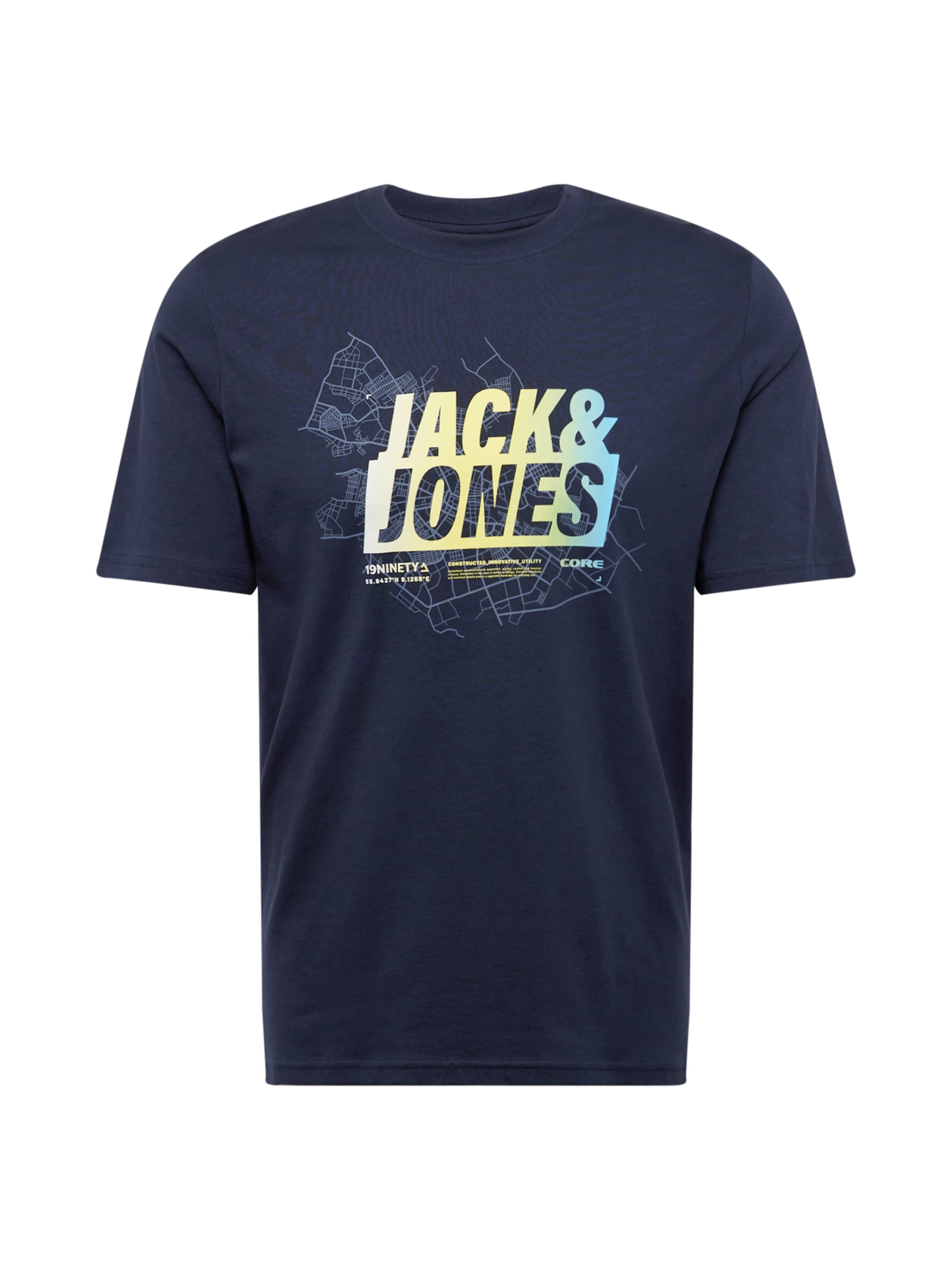 T-Shirt 'JJMap Summer' JACK & JONES en bleu : devant