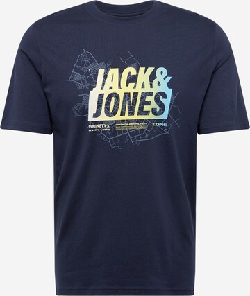 JACK & JONES T-Shirt 'Map Summer' in Blau: predná strana