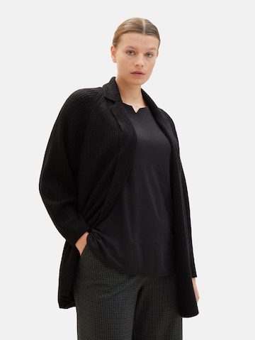 Tom Tailor Women + Knit Cardigan in Black