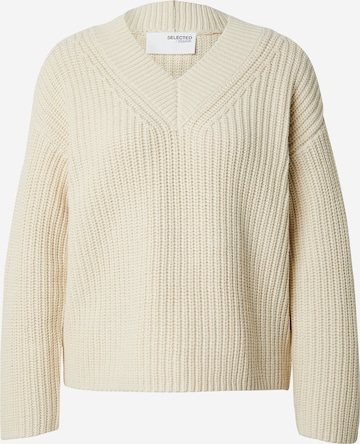 Pullover 'Selma' di SELECTED in beige: frontale