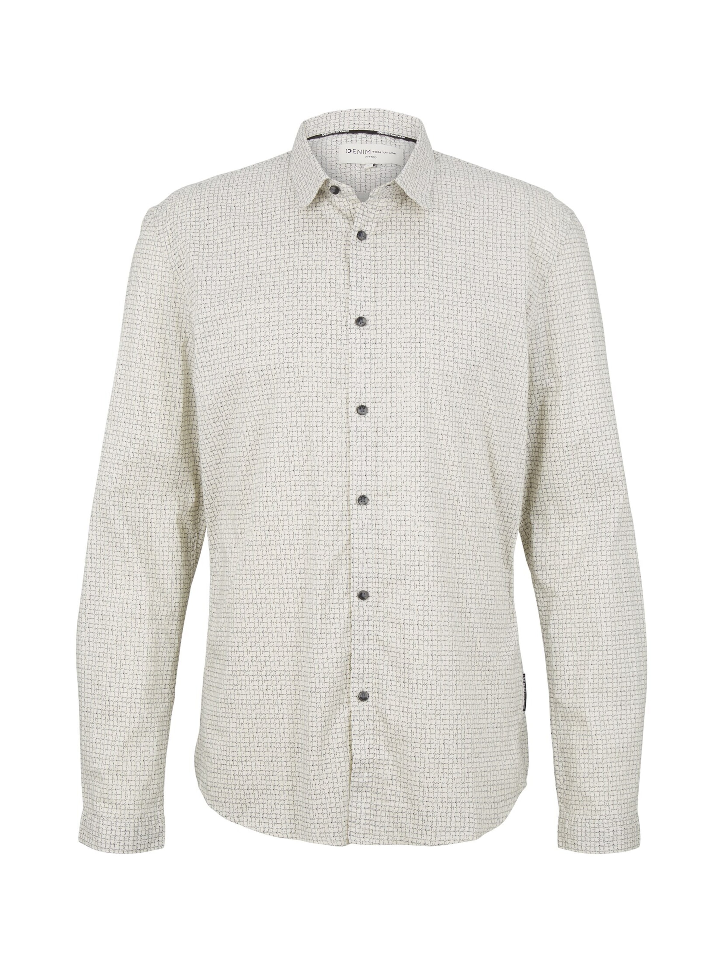 TOM TAILOR DENIM Slim fit Button Up Shirt in Beige: front