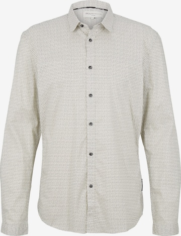 TOM TAILOR DENIM Slim fit Button Up Shirt in Beige: front
