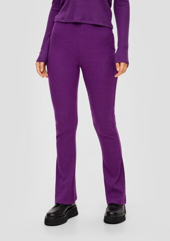 QS Flared Trousers in Purple: front