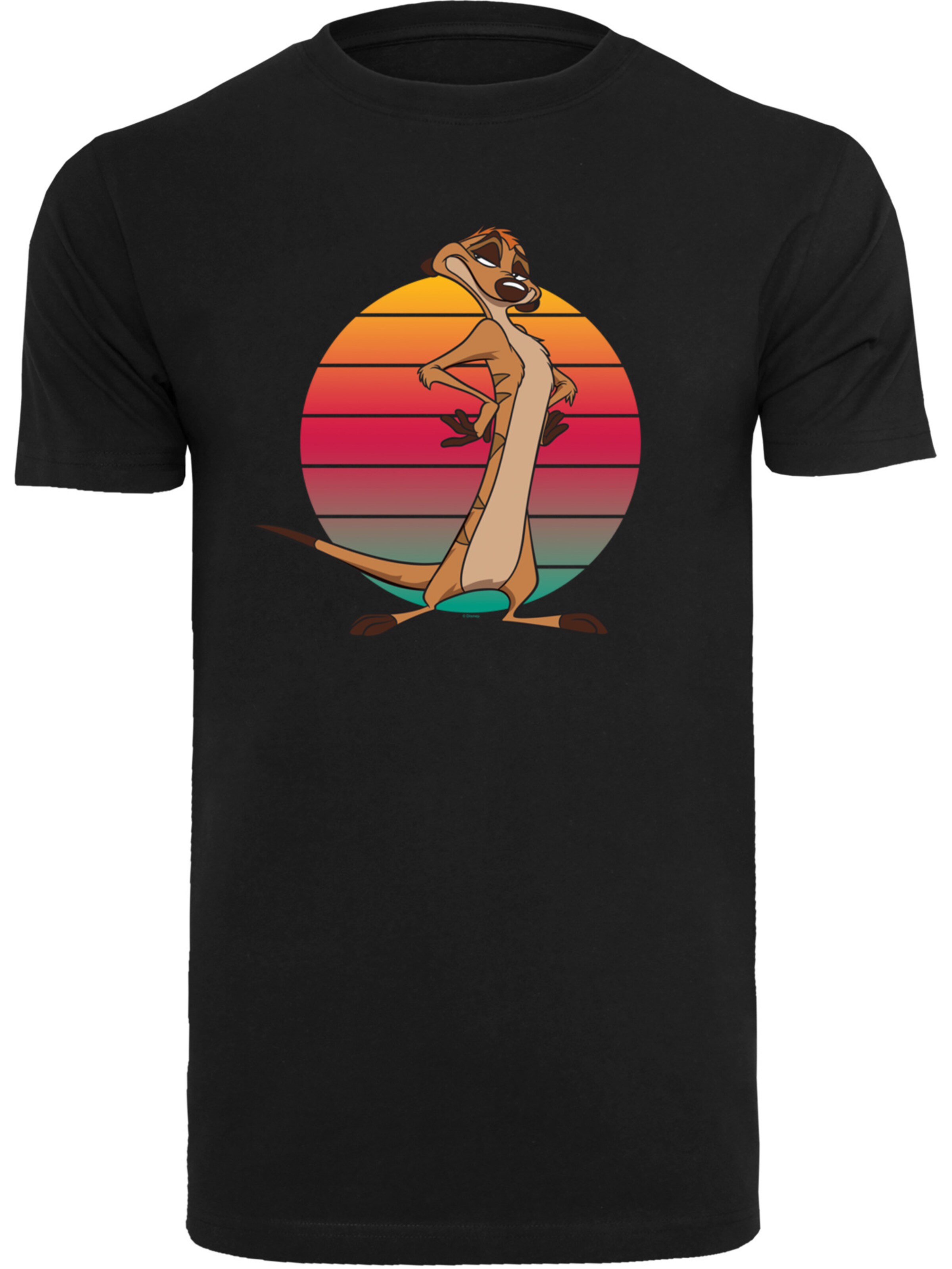 T-Shirt 'Disney König Der Löwen Timon Sunset' F4NT4STIC en noir : devant