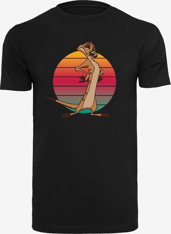 F4NT4STIC Shirt 'Disney König Der Löwen Timon Sunset' in Zwart: voorkant
