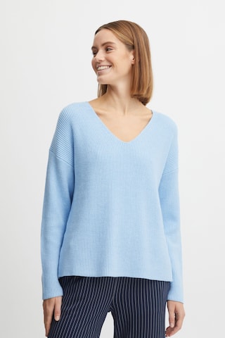 b.young Strickpullover Bymilo Vneck Jumper - 20812787 in Blau: predná strana