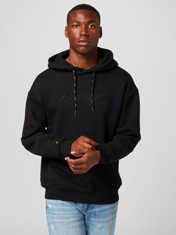 About You x Cyberkongz Sweatshirt 'Jano' in Zwart: voorkant