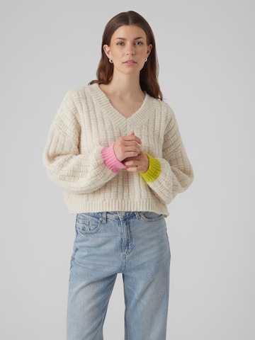VERO MODA Sweater 'INGRID' in Beige: front