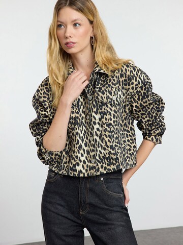 Trendyol Between-season jacket in Brown: front