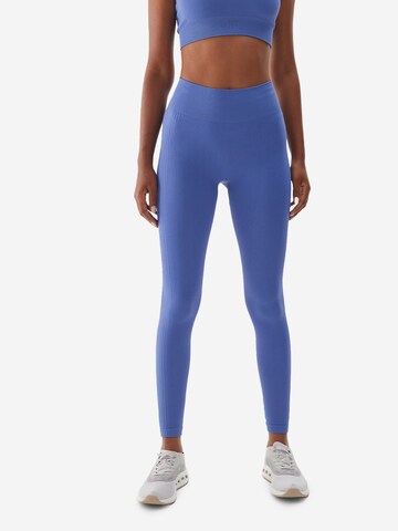 Skinny Pantaloni sportivi di 4F in blu: frontale