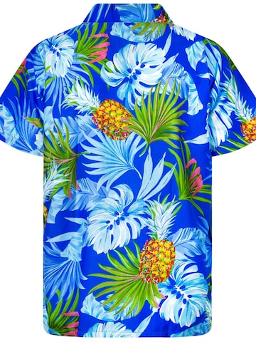 King Kameha Shirt 'Pineapple Leaves' in Blau
