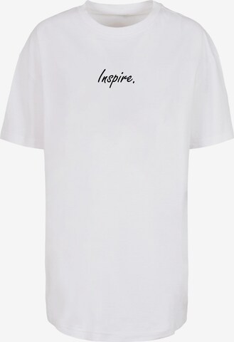 Merchcode Oversized Shirt 'Inspire' in White: front