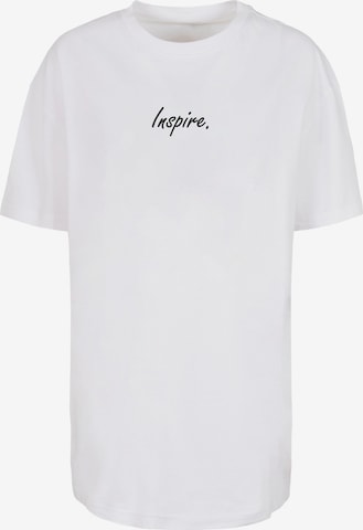 Merchcode Oversized Shirt 'Inspire' in White: front