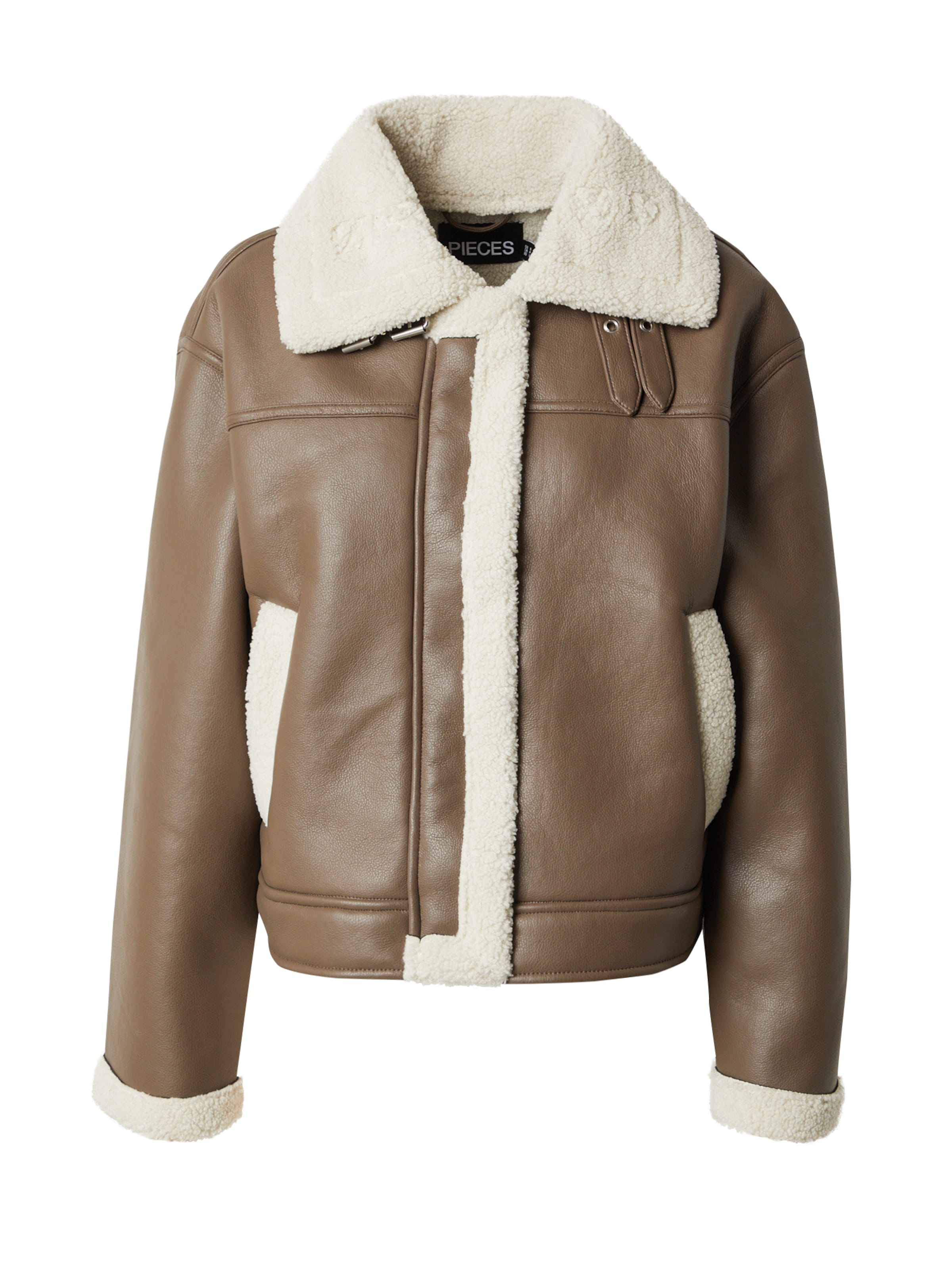 PIECES Зимняя куртка 'PCJANELLE' в Коричневый: спереди