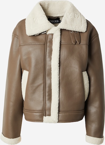 PIECESZimska jakna 'PCJANELLE' - smeđa boja: prednji dio