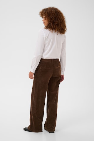 Kaffe - Pierna ancha Pantalón 'Sella' en marrón