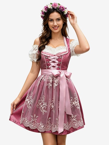KoJooin Dirndl w kolorze czerwony: przód