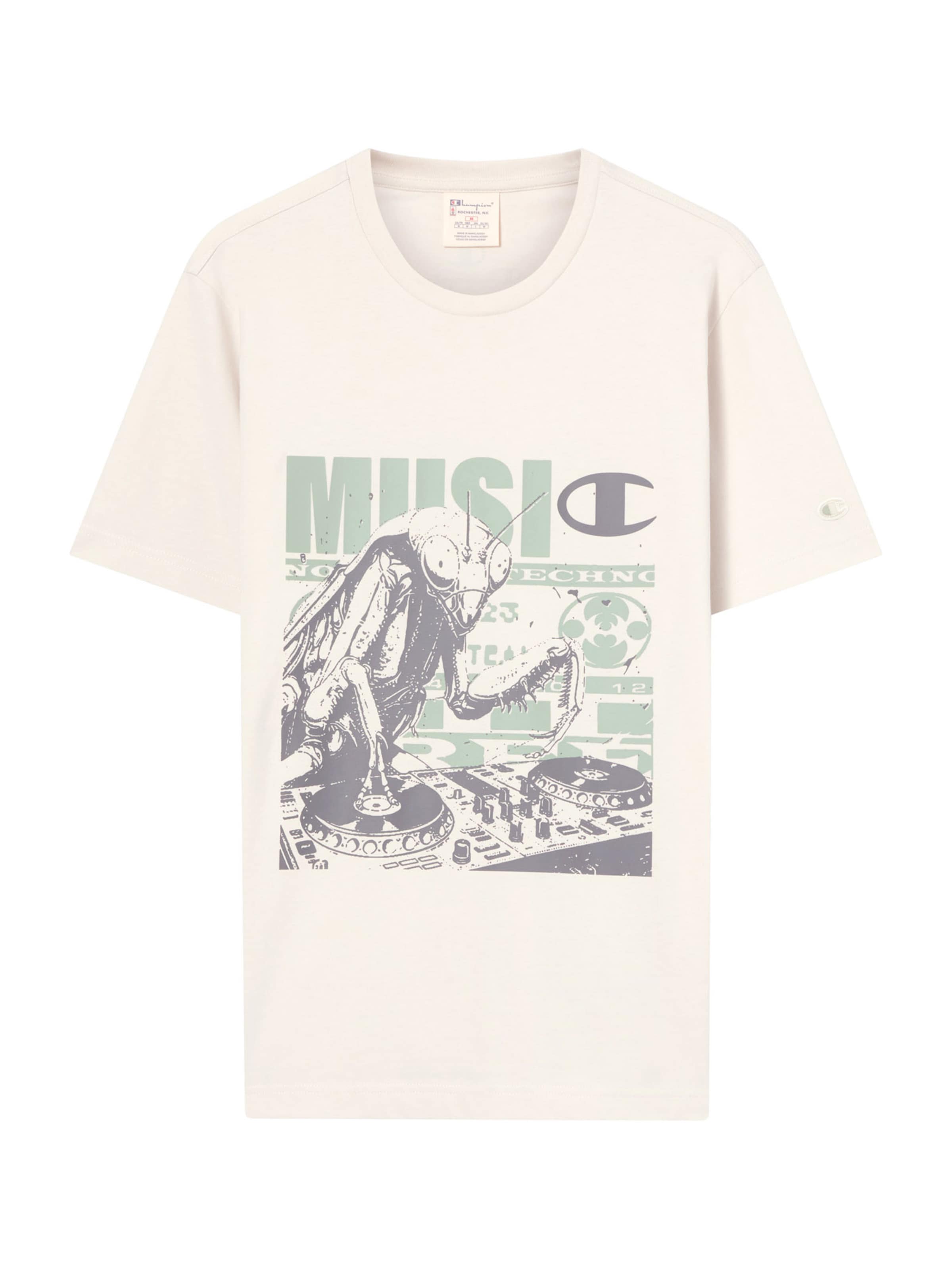 Champion Authentic Athletic Apparel Shirt in Anthracite / Pastel green / Off white, Item view