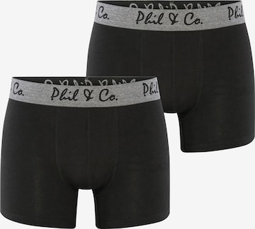 Phil & Co. Berlin Boxershorts 'Retro' in Zwart: voorkant