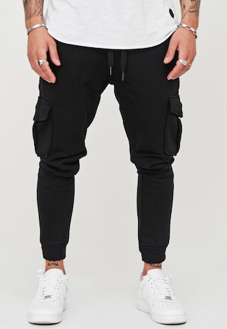 behype Regular Pants 'MATAY' in Black: front