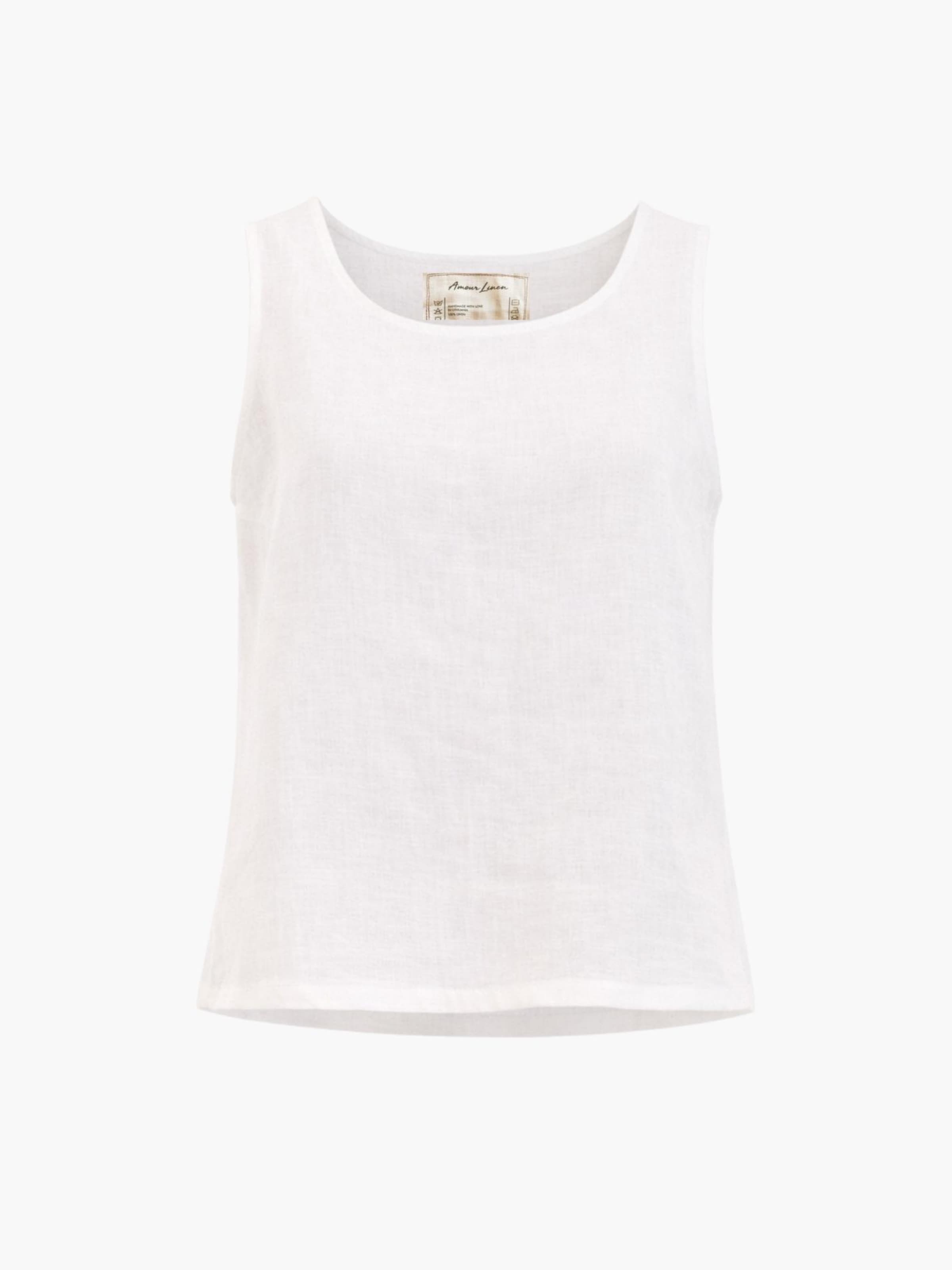 AmourLinen Top 'Colette' in Wit: voorkant
